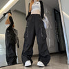 Black Work Casual Women's Straight Loose Pants