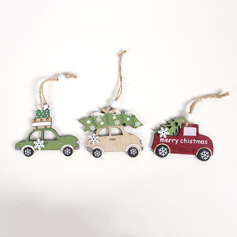 Home Christmas Wooden Decoration Hanging Set