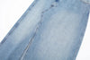 Women's Diagonal Patchwork Mid Rise Denim Skirt