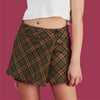 Retro slim Plaid high waist A-line hip skirt