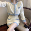 Small fragrant diamond buttoned fur skirt