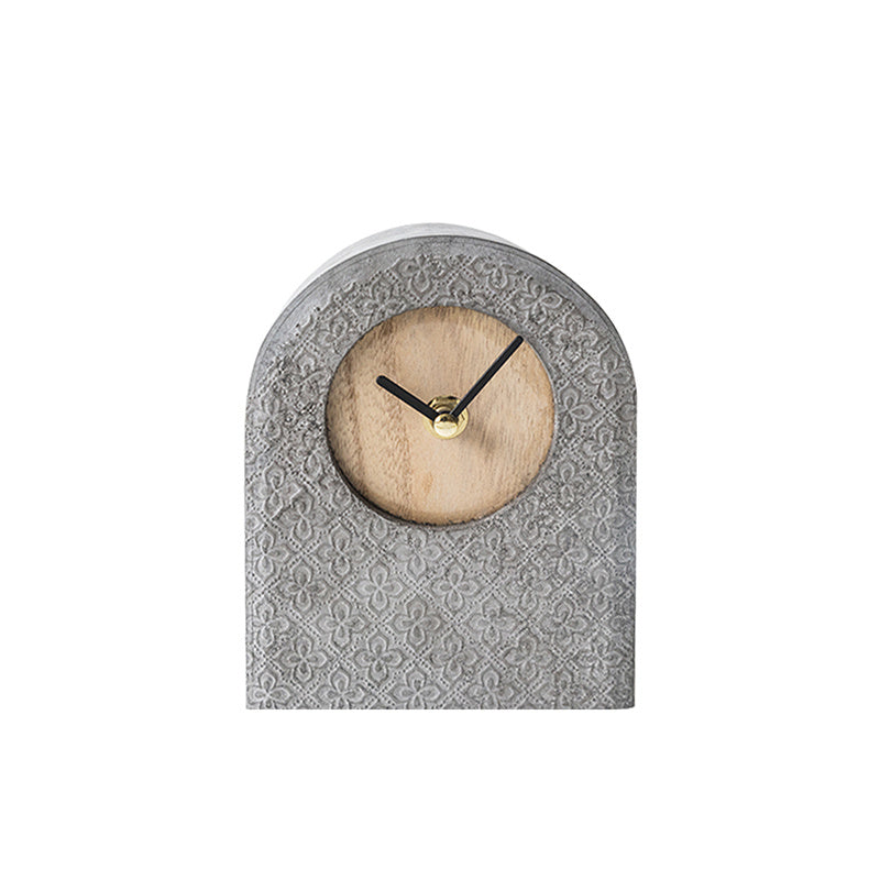 Cement Fashion Retro Wooden Clock Ornaments Living Room Bedroom Desktop Home Decoration