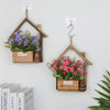 European Style Wooden Hanging Pot Wall Decoration Creative Wall Hanging Flower Pot Flower Basket Home Living Room Wall Decoration Wall Hanging Flower Pot