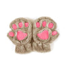 Winter Lovely Half Cover Paw Bear Cat Claw Gloves Short Finger