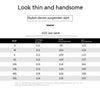 Korean Style Loose Casual Denim Suspender Skirt Mid-length