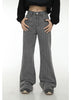 High-waisted Striped Horn Horseshoe Jeans Women's Mopping Wide-leg Pants