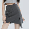 Gray Skirt Women's High Waist Slimming Thin Stretch