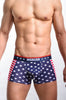 American flag printed ribbed boxers