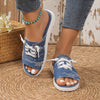 Plus Size Women's Canvas Sandal Slippers Simple Style