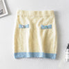 Small fragrant diamond buttoned fur skirt