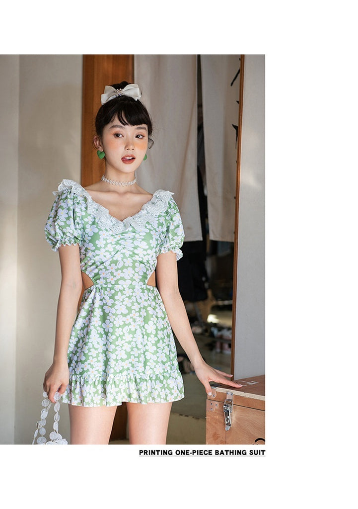 Retro Summer Floral Women's Swimsuit