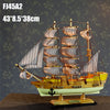 45cm Sailboat Model Wooden Crafts Handmade Sailboat Home Decoration