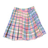 Gradient pink plaid loose a word college wind bottom pleated skirt