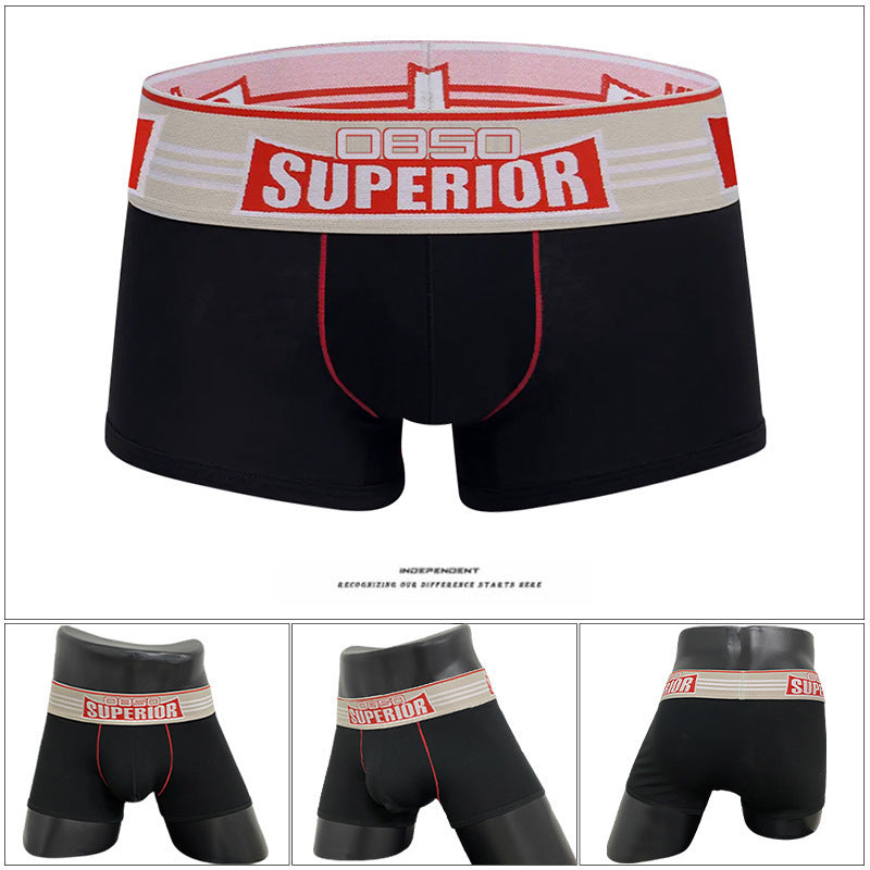 Fashionable Wide-brimmed Belt Cotton Sports Hip Raise Slim Fit Boxers