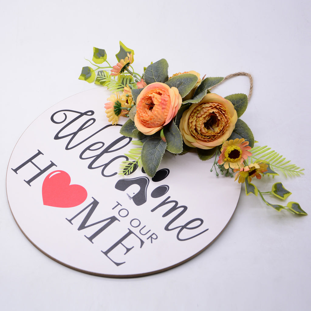 Nordic Ins Home Decoration Round Welcome Wooden Sign