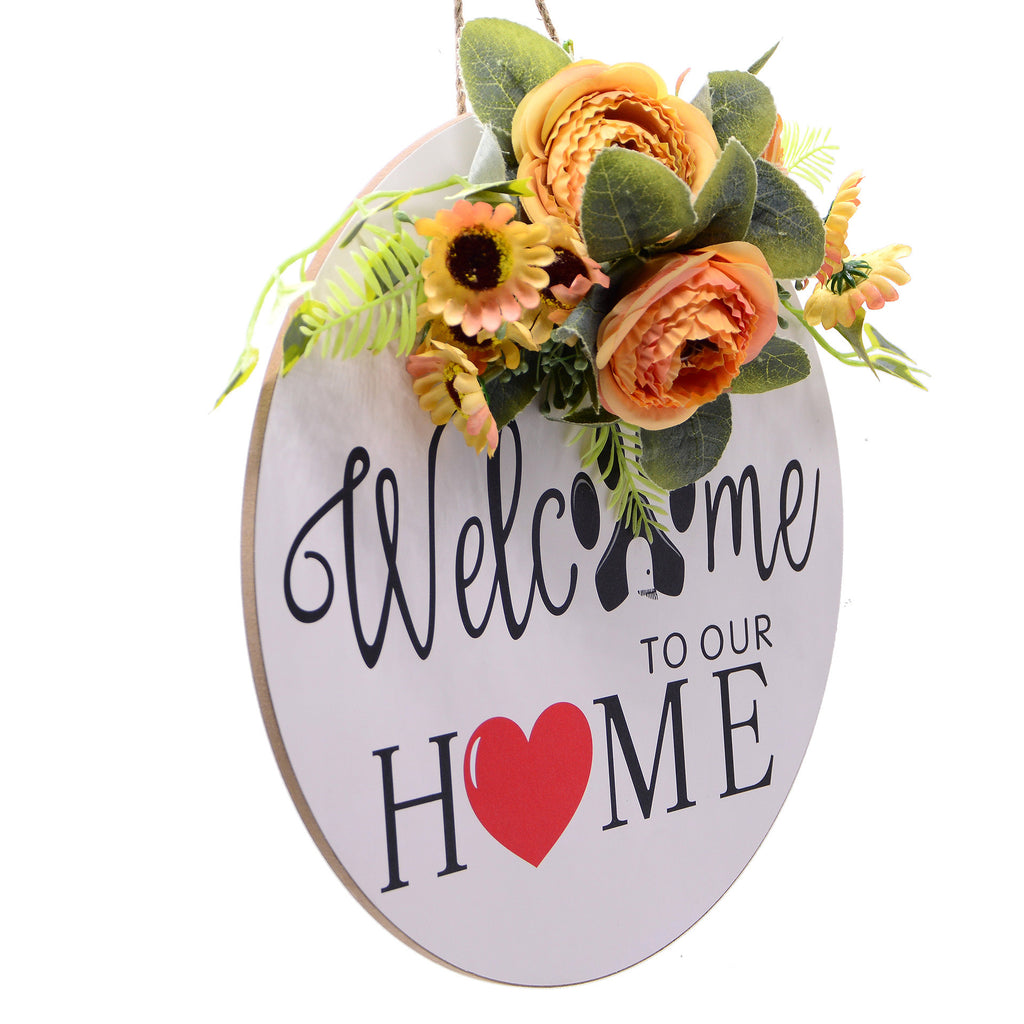 Nordic Ins Home Decoration Round Welcome Wooden Sign