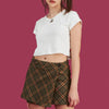 Retro slim Plaid high waist A-line hip skirt