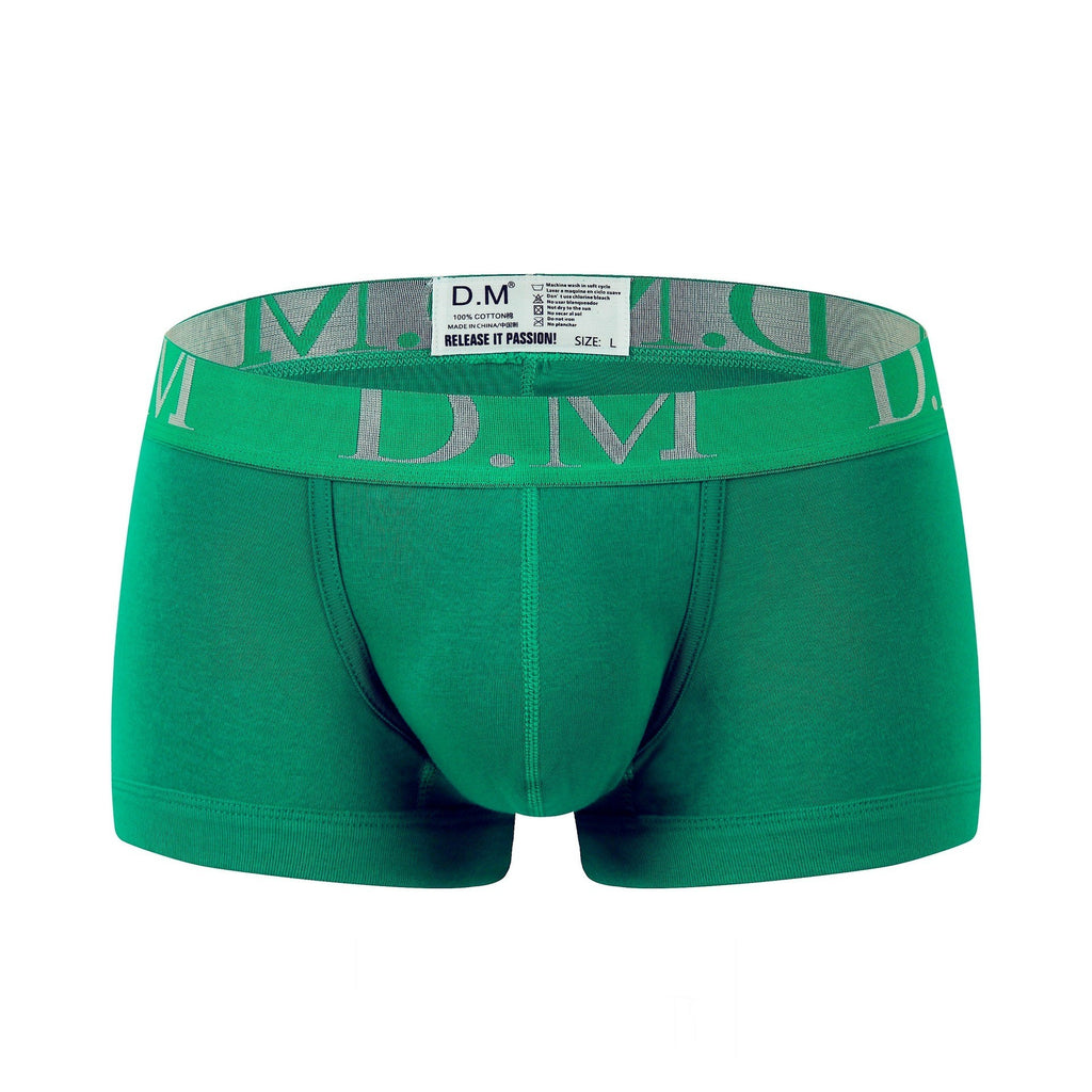 Low Waist Solid Color Boxers For Youth