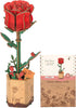 ROBOTIME 3D Puzzle Flowers Wooden Model Kits For Adults To Build, Artificial Flowers For Decoration, Home Decor Accessories Living Room, Gifts For Women On Valentine's Day, TW042
