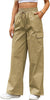 Women's Cotton Pocket Smocking Workwear Casual Pants