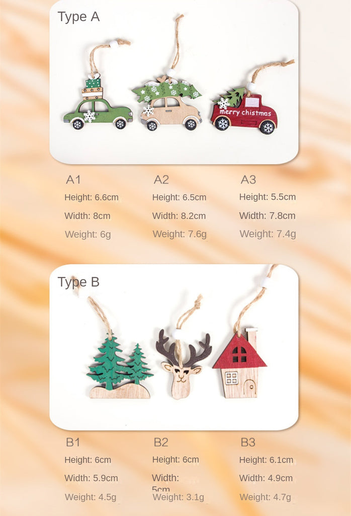 Home Christmas Wooden Decoration Hanging Set