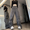 Black Work Casual Women's Straight Loose Pants