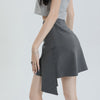 Gray Skirt Women's High Waist Slimming Thin Stretch