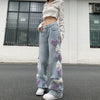 Women's Fashion Personality Love Embroidery Jeans