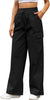 Women's Cotton Pocket Smocking Workwear Casual Pants