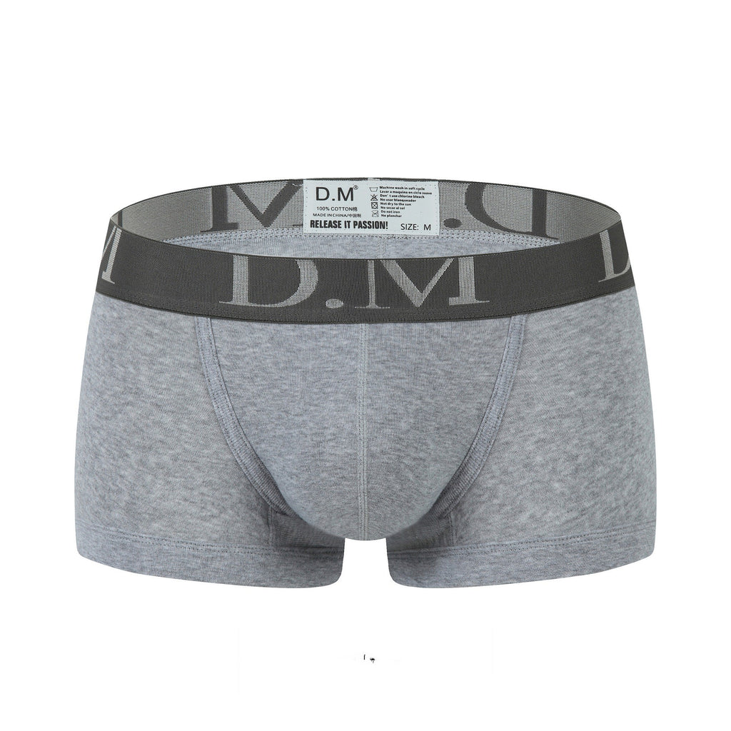 Low Waist Solid Color Boxers For Youth