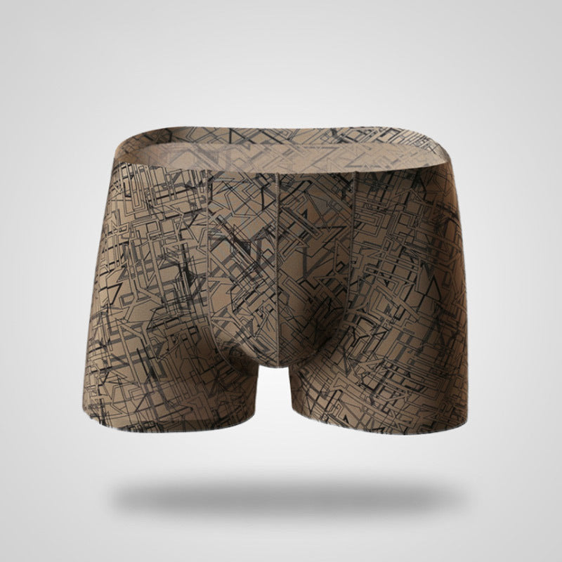 Men's Ice Silk Panties Mid-waist Boxers Breathable Underpants
