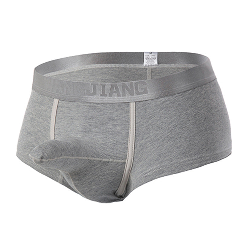 Men's Low Waist Solid Color Cotton Breathable Comfortable Boxers Underwear Boxer
