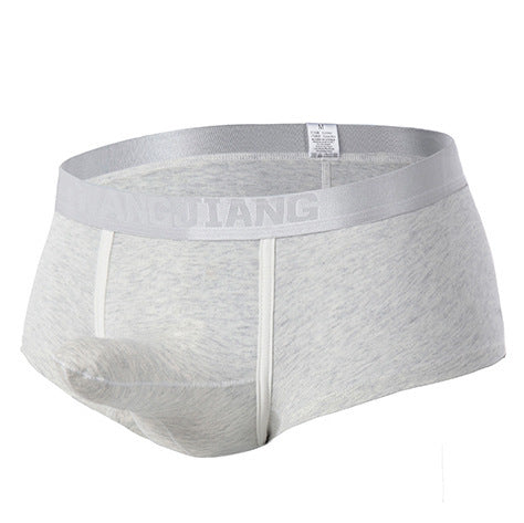 Men's Low Waist Solid Color Cotton Breathable Comfortable Boxers Underwear Boxer