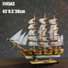 45cm Sailboat Model Wooden Crafts Handmade Sailboat Home Decoration