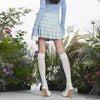 European And American Plaid Pleated Skirt Women's Summer