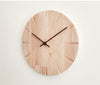 Punch-free Solid Wooden Wall Clock For Home Living Room Decoration
