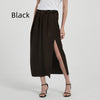 Satin Triacetate Light Draping Rope Floating Pleated Slit Skirt Summer Women's High Waist
