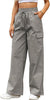 Women's Cotton Pocket Smocking Workwear Casual Pants