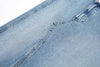 Women's Diagonal Patchwork Mid Rise Denim Skirt