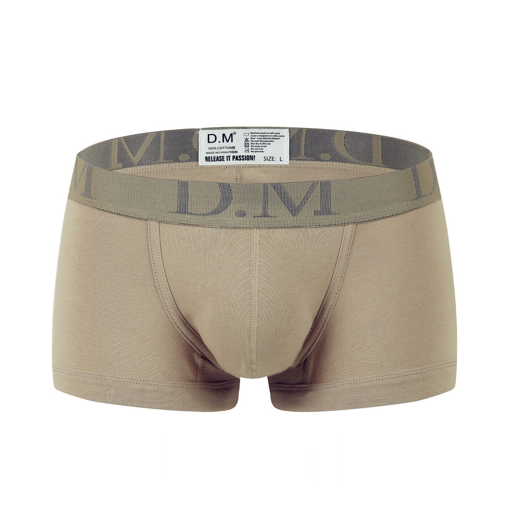 Low Waist Solid Color Boxers For Youth