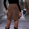 New Women's Fashion Split Skirt Ribbed Corduroy Skirt