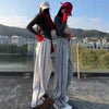Plus Size Denim Women Loose Slimming High Waist Wide Legs Mop Pants