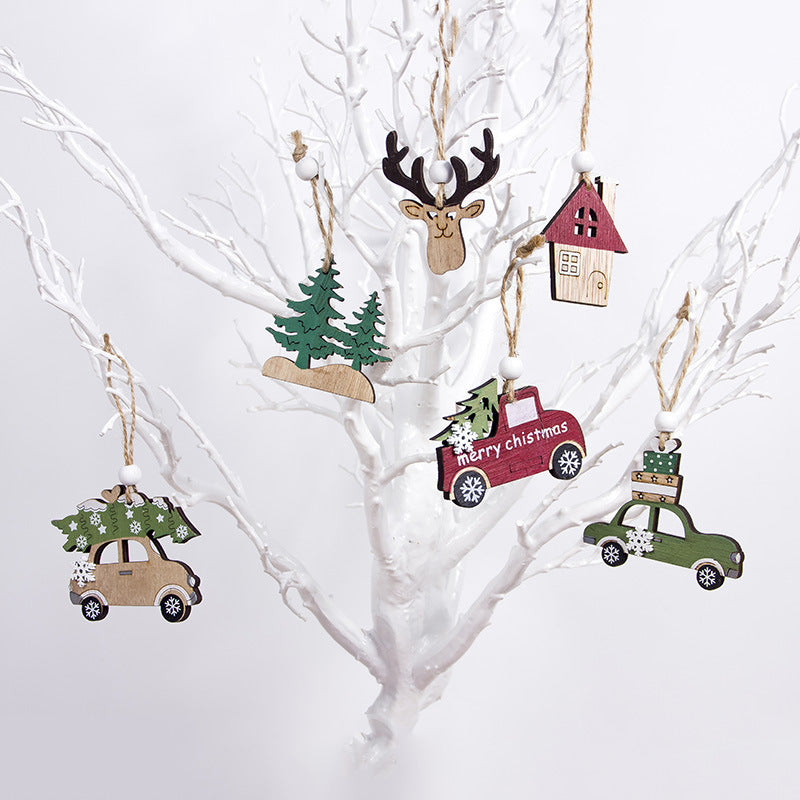 Home Christmas Wooden Decoration Hanging Set