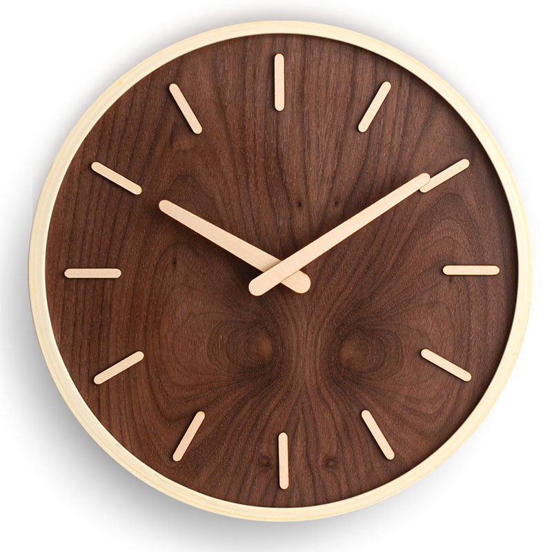 Simple Chinese Style Wall Clock Wooden Modern Home Living Room Decoration