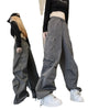 Black Work Casual Women's Straight Loose Pants