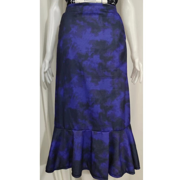 Women's Ruffled Tie Dye Wrap Hip Skirt