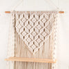 Bohemian 2-layer Wooden Shelf Tapestry Measures Woven Wood Shelf Wall Decoration For Home