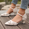 One-word Belt Casual Mid Heel Women's High-heeled Sandal