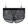 Nylon Men's Large Mesh Low Waist Sports Pants Japanese Sexy Transparent Cutout Boxers