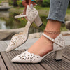One-word Belt Casual Mid Heel Women's High-heeled Sandal